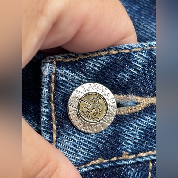 Lawmen Embroidered Bootcut Jeans Sz 7 Floral - Picture 5 of 16